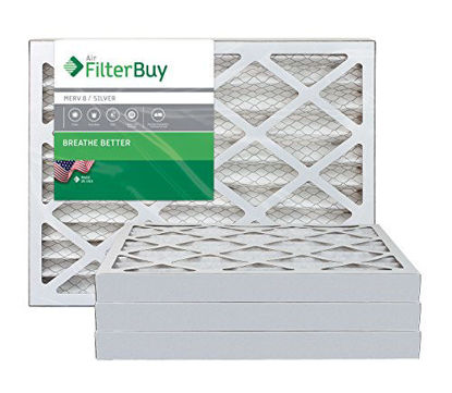 Picture of FilterBuy 11.5x21x2 MERV 8 Pleated AC Furnace Air Filter, (Pack of 4 Filters), 11.5x21x2 - Silver