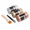 Picture of KINNO Gilding Resin Flakes Set with Tweezers and Brush - Color 2.5 Imitation Gold, Silver, Color 0 Real Copper, 3 Bottles Metallic Foil Flakes for Painting Arts and Crafts,Nail Art