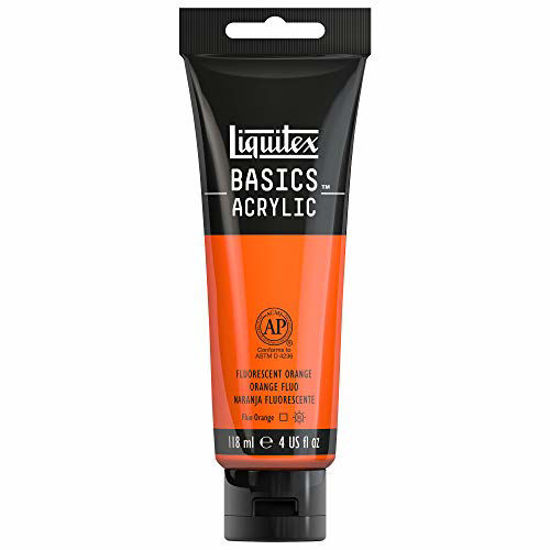 Picture of Liquitex 1046982 BASICS Acrylic Paint, 4-oz tube, Fluorescent Orange