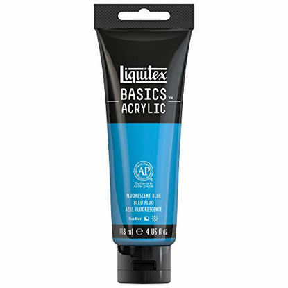 Picture of Liquitex BASICS Acrylic Paint, 4-oz tube, Fluorescent Blue, 4 Fl