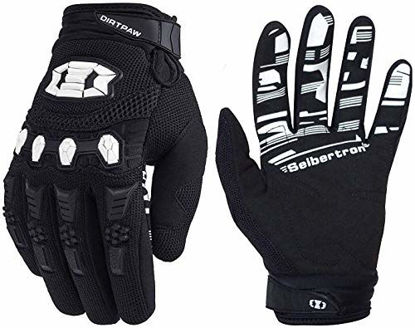Picture of Seibertron Dirtpaw Unisex BMX MX ATV MTB Racing Mountain Bike Bicycle Cycling Off-Road/Dirt Bike Gloves Road Racing Motorcycle Motocross Sports Gloves Touch Recognition Full Finger Glove Black M