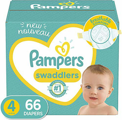 Picture of Diapers Size 4, 66 Count - Pampers Swaddlers Disposable Baby Diapers, Super Pack (Packaging May Vary)