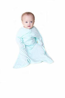 Picture of SleepingBaby Poly Zipadee-Zip Swaddle Transition Baby Swaddle Blanket with Zipper, Cozy Baby Sleep Sack Wrap (Small 4-8 Months | 12-19 lbs, 25-29 inches | Classic Mint)