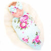 Picture of Newborn Receiving Blanket Headband Set Flower Print Baby Swaddle Receiving Blankets Galabloomer