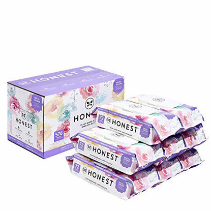 Picture of The Honest Company Designer Baby Wipes| Rose Blossom | Over 99 Percent Water | Pure & Gentle | Plant-Based | Fragrance Free | Extra Thick & Durable Wet Wipes, 72 Count (Pack of 8)
