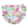 Picture of Ruffle Snap Reusable Absorbent Swimsuit Diaper-White Zinnia-24mo