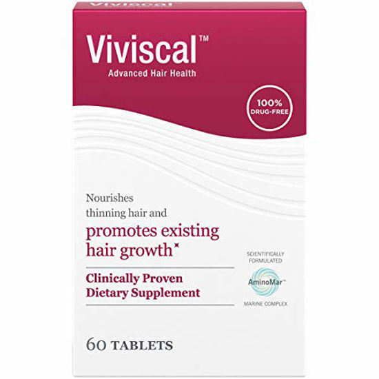 Picture of Viviscal Women's Hair Growth Supplements with Proprietary Collagen Complex, 1 Selling for Clinically Proven Results of Thicker, Fuller Hair; Nourish Thinning Hair (60 Tablets - 1 Month Supply)