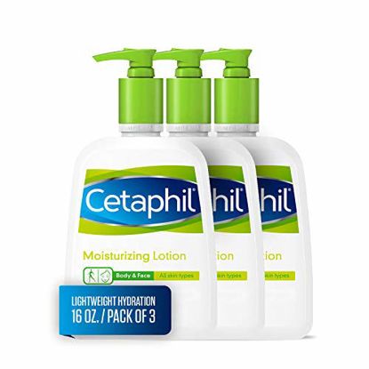 Picture of Cetaphil Moisturizing Lotion for All Skin Types, Body and Face Lotion, 16 Fl Oz (Pack of 3)
