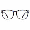 Picture of TIJN Blue Light Blocking Glasses for Women Men Clear Frame Square Nerd Eyeglasses Anti Blue Ray Computer Screen Glasses ((Spring Hinge) Blue Ink)