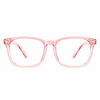 Picture of TIJN Blue Light Blocking Glasses for Women Men Clear Frame Square Nerd Eyeglasses Anti Blue Ray Computer Screen Glasses (Pink)