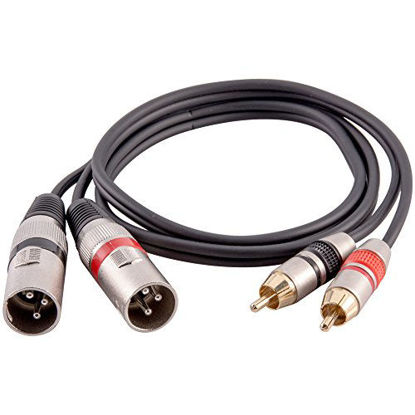 Picture of Seismic Audio 3 Foot XLR Dual Male Patch Cable-2-XLRM to 2-RCA Audio Cord (SAXFRM-2X3)