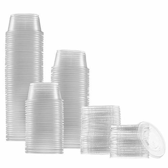 Fit Meal Prep [250 Pack] 2 oz BPA Free Plastic Portion Cup - Disposable Jello Shots Sauce Condiment Souffle Dressing Mini Containers, Cups No Lids