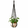 Picture of Mkono Macrame Plant Hanger Indoor Hanging Planter Basket with Wood Beads Decorative Flower Pot Holder No Tassels for Indoor Outdoor Boho Home Decor 35 Inch, Black