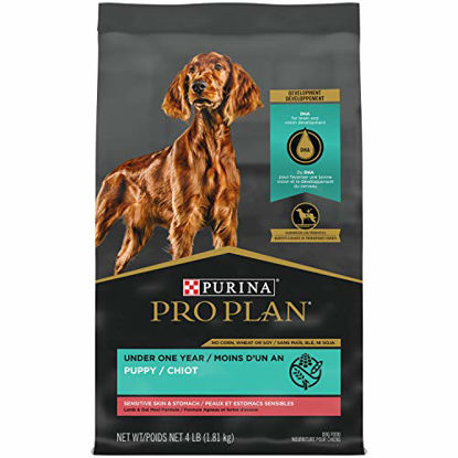 Picture of Purina Pro Plan with Probiotics, Sensitive Stomach Dry Puppy Food, Sensitive Skin & Stomach Lamb & Oat Meal - 4 lb. Bag