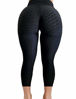 Picture of SEASUM Women's Brazilian Capris Pants High Waist Tummy Control Slimming Booty Leggings Workout Running Butt Lift Tights M