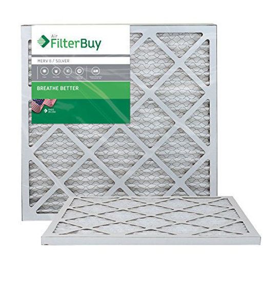 Picture of FilterBuy 20x20x1 MERV 8 Pleated AC Furnace Air Filter, (Pack of 2 Filters), 20x20x1 - Silver
