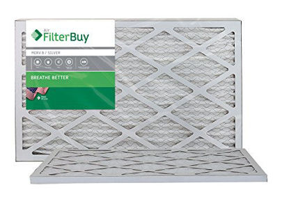 Picture of FilterBuy 16x25x1 MERV 8 Pleated AC Furnace Air Filter, (Pack of 2 Filters), 16x25x1 - Silver