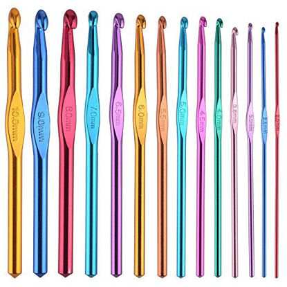 BCMRUN LED Crochet hooks set,9 Interchangeable Heads Light Up Knitting  Needles Weave Sewing Tool Accessories With Purple Case