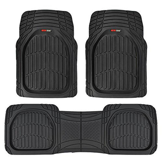 Picture of Motor Trend 923-BK Black FlexTough Contour Liners-Deep Dish Heavy Duty Rubber Floor Mats for Car SUV Truck & Van-All Weather Protection, Universal Trim to Fit