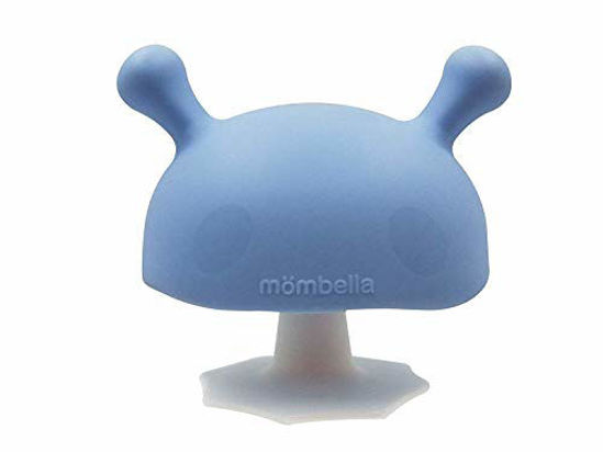 Picture of Mombella Mimi The Mushroom Pacifier Shape Skin-Like Infant Soothing Teether Toy for 0-6 Months Sucking Needs Babies, Help with Breast Feeding weaning and Prevent Digit Sucking.Light Blue