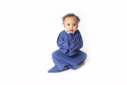 Picture of SleepingBaby Poly Zipadee-Zip Swaddle Transition Baby Swaddle Blanket with Zipper, Cozy Baby Sleep Sack Wrap (Medium 6-12 Months | 18-26 lbs, 29-33 inches | Classic Navy)