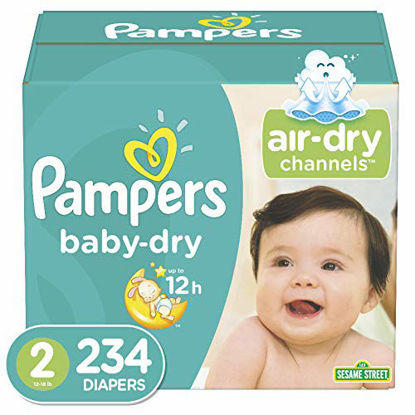 Picture of Diapers Size 2, 234 Count - Pampers Baby Dry Disposable Baby Diapers, ONE MONTH SUPPLY