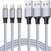 Picture of iPhone Charger, TAKAGI Lightning Cable 3PACK 6Ft Nylon Braided USB Charging Cable High Speed Data Sync Transfer Cord Compatible with iPhone 11/11 Pro Max/XS MAX/XR/XS/X/8/7/Plus/6S/6/SE/5S/5C/iPad
