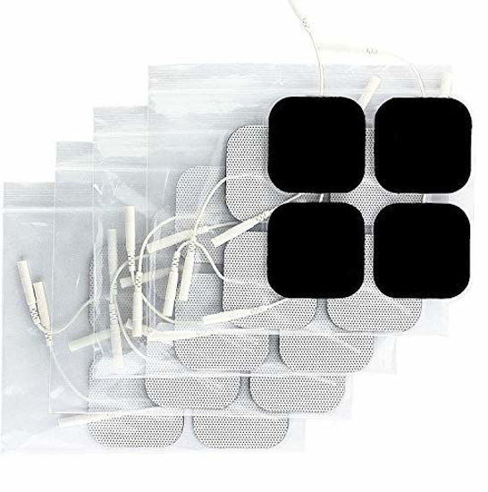 Picture of Syrtenty TENS Unit Pads 2x2 20pcs Reusable Replacement Electrode Patches for Electrotherapy