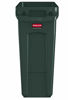 Picture of Rubbermaid Commercial Products Slim Jim Plastic Rectangular Trash/Garbage Can with Venting Channels, 16 Gallon, Green (1955960)