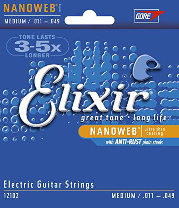 Picture of Elixir Strings Electric Guitar Strings w NANOWEB Coating, Medium (.011-.049)