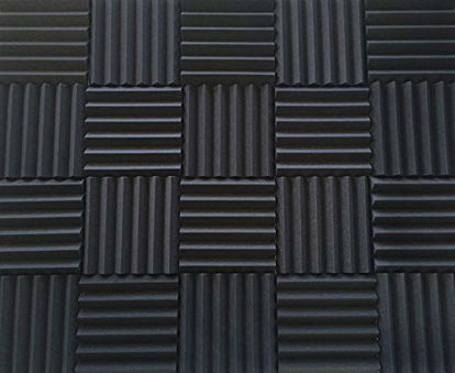 Picture of Soundproofing Acoustic Studio Foam - Wedge Style Acoustic Foam Panels 12"x12"x2" Tiles - 4 Pack - DIY