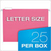 Picture of Pendaflex Recycled Hanging Folders, Letter Size, Pink, 1/5 Cut, 25/BX (81609)