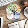 Picture of ITNRSIIET Ergonomic Mouse Pad with Gel Wrist Rest Support, Abstract Colorful Tree of Life Oil Paintings Art Creative Design, Non Slip PU Base Mouse Pad Wrist Rest for Office, Laptop, Comfortable