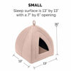 Picture of Furhaven Pet Cat Bed - Triangle Hooded Tent House Cave Fleece Dome Lounger Hood Pet Bed for Cats and Small Dogs, Beige Buff, One-Size