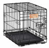 Picture of Dog Crate | MidWest ICrate XXS Folding Metal Dog Crate w/ Divider Panel, Floor Protecting Feet & Leak Proof Dog Tray | 18L x 12W x 14H Inches, Toy Dog Breed, Black