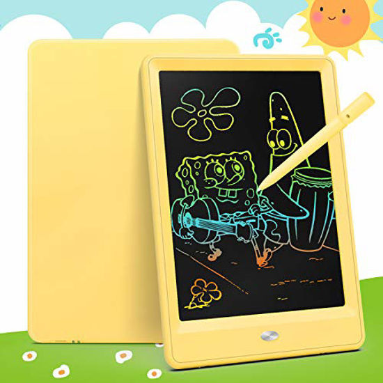 Picture of Bravokids Toys for 3-6 Years Old Girls Boys, LCD Writing Tablet 10 Inch Doodle Board, Electronic Drawing Tablet Drawing Pads, Educational Birthday Gift for 3 4 5 6 Years Old Kids and Toddlers (Yellow)