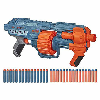 Picture of NERF Elite 2.0 Shockwave RD-15 Blaster, 30 Darts, 15-Dart Rotating Drum, Pump-Action, Built-in Customizing Capabilities