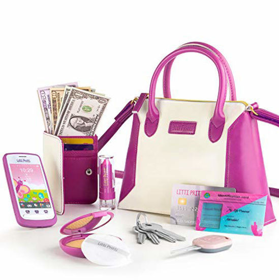 Amazon.com: Darice Play Purse for Little Girls, Toddler Purse with  Accessories, Fashion Girl Toys, Toy Purse, Handbag, Toy Phone, Pretend Play  Makeup, Wallet, & More, Toddler Purses 3 Year Old and Up :