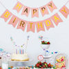 Picture of WESTGO Birthday Decorations, Pink and Golden Premium Quality Happy Birthday Banners with Golden Sparkle Shimmering Letters, Reusable Birthday Party Supplies Perfect for Kids Girls and Women