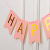 Picture of WESTGO Birthday Decorations, Pink and Golden Premium Quality Happy Birthday Banners with Golden Sparkle Shimmering Letters, Reusable Birthday Party Supplies Perfect for Kids Girls and Women