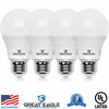 Picture of Great Eagle A19 LED Light Bulb, 9W (60W Equivalent), UL Listed, 2700K (Warm White), 750 Lumens, Non-dimmable, Standard Replacement (4 Pack)