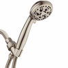 Picture of AquaDance High Pressure 6-Setting Full Brushed Nickel Handheld Shower Head with Stainless Steel Hose. Officially Independently Tested to Meet Strict US Quality & Performance Standards!