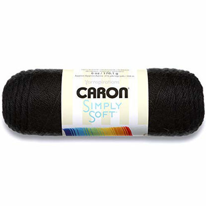 Picture of Caron H970039727 Simply Soft Solids Yarn 100% Acrylic - 6 oz - Black - Machine Wash & Dry
