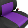 Picture of BDK PolyPro Car Seat Covers, Full Set in Purple on Black - Front and Rear Split Bench Protection, Easy Install with Two-Tone Accent, Universal Fit for Auto Truck Van SUV