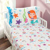 Picture of EVERYDAY KIDS Toddler Fitted Sheet and Pillowcase Set -Undersea Mermaids Adventure- Soft Microfiber, Breathable and Hypoallergenic Toddler Sheet Set