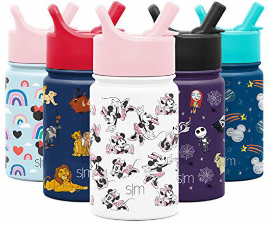Simple Modern Disney Minnie Mouse Kids Water Bottle with Straw Lid | Reusable Insulated Stainless Steel Cup for School | Summit Collection | 14oz