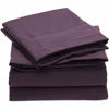 Picture of Mellanni Bed Sheet Set - Brushed Microfiber 1800 Bedding - Wrinkle, Fade, Stain Resistant - 4 Piece (Queen, Purple)