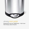 Picture of simplehuman 10 Liter / 2.3 Gallon Stainless Steel Small Semi-Round Bathroom Step Trash Can, Brushed Stainless Steel