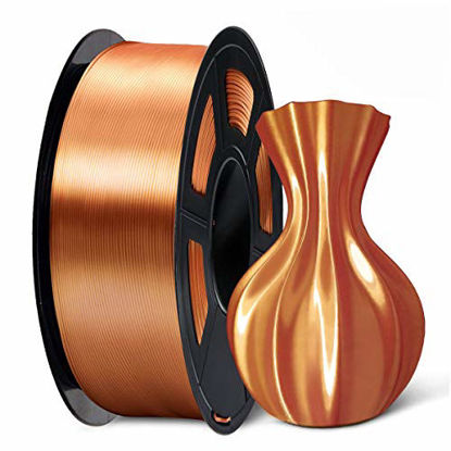 Picture of SUNLU Silk Copper PLA Filament 1.75mm 3D Printer Filament, 1KG 2.2 LBS Spool 3D Printing Material, Shiny Metallic PLA Silk Copper