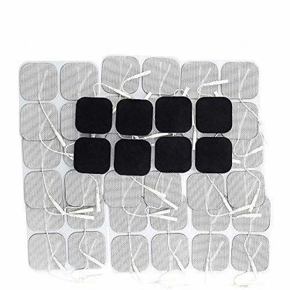 Picture of Syrtenty TENS Unit Pads 2x2 44 pcs Reusable Replacement Electrode Patches for Electrotherapy